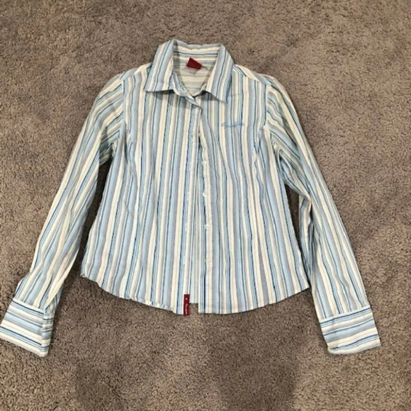 South pole button up dress shirt Blue Striped Kid's Large - Picture 1 of 6